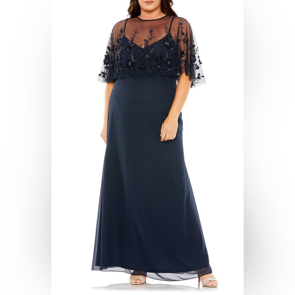 Mac Duggal NWT Plus Size Sleeveless Gown in Midnight Blue Size 20W